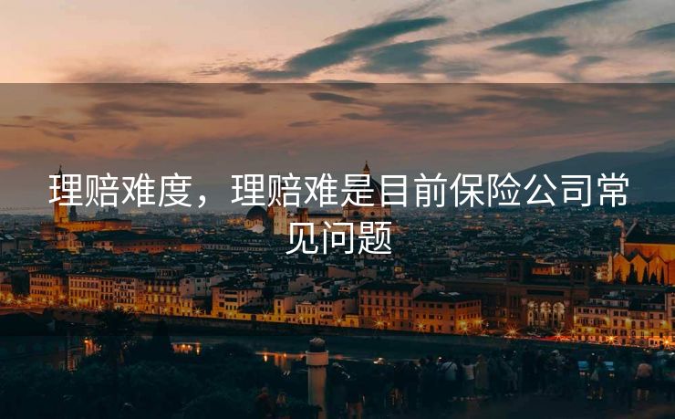 理赔难度，理赔难是目前保险公司常见问题