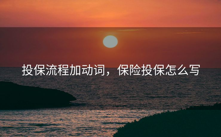 投保流程加动词，保险投保怎么写