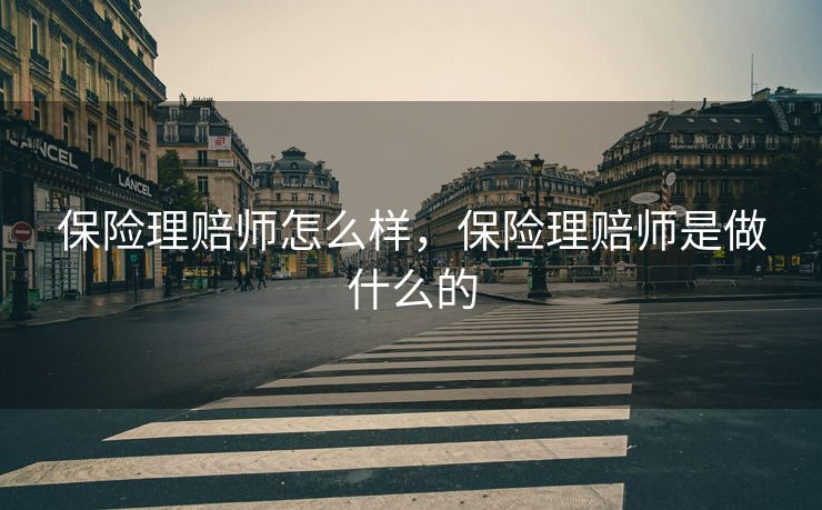 保险理赔师怎么样,保险理赔师是做什么的 保险理赔师怎么样,保险理赔师是做什么的