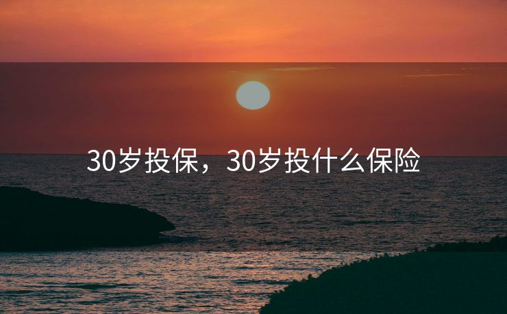 30岁投保,30岁投什么保险 30岁投保,30岁投什么保险