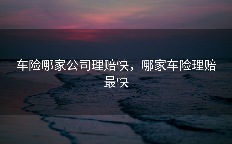 车险哪家公司理赔快，哪家车险理赔最快