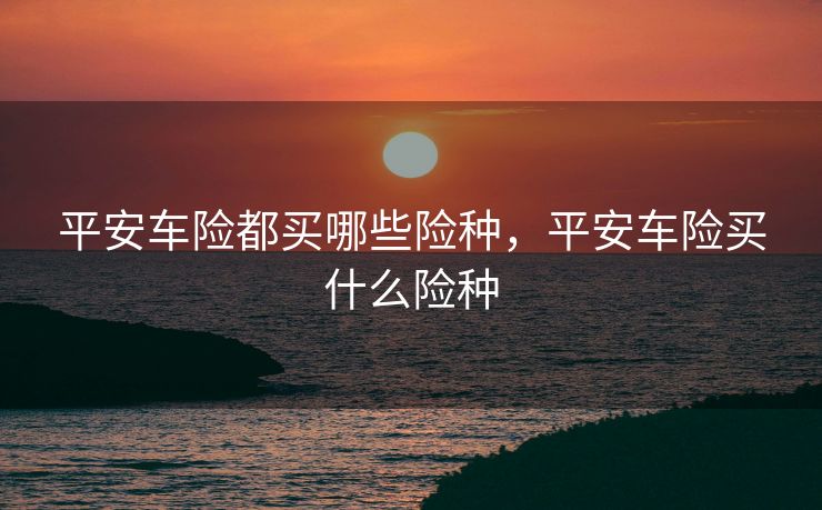 平安车险都买哪些险种，平安车险买什么险种