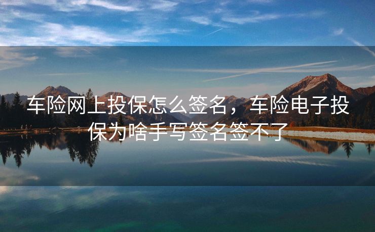 车险网上投保怎么签名,车险电子投保为啥手写签名签不了 车险网上投保怎么签名,车险电子投保为啥手写签名签不了