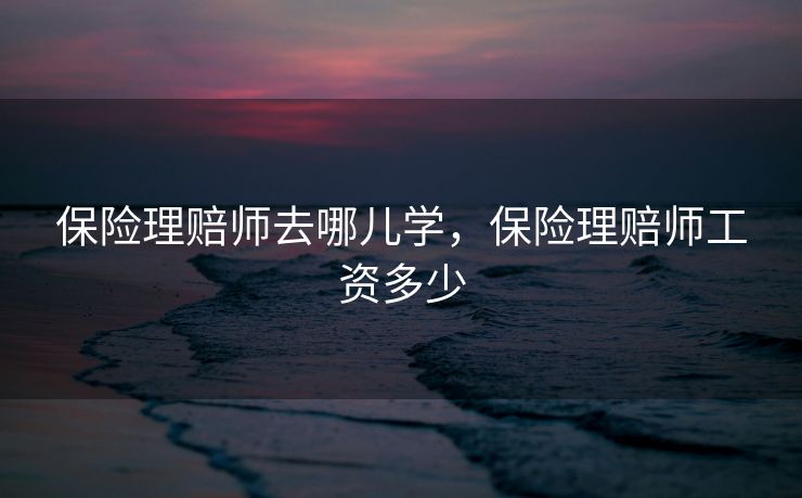 保险理赔师去哪儿学，保险理赔师工资多少