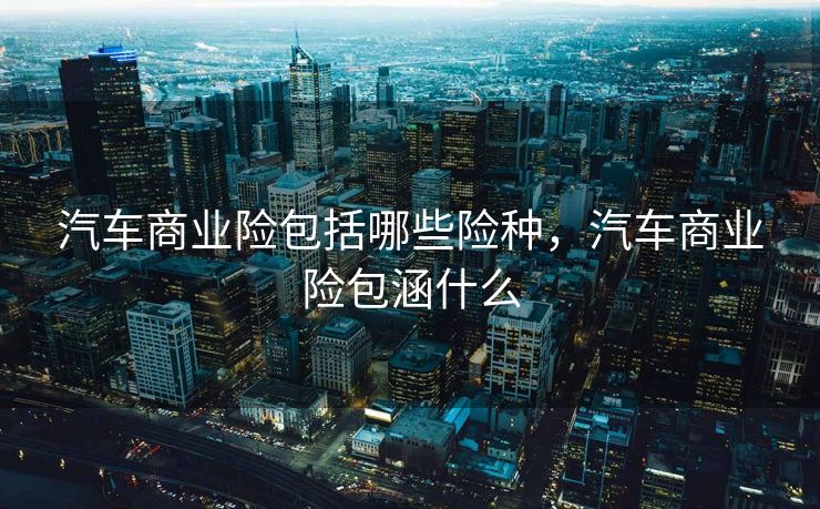 汽车商业险包括哪些险种，汽车商业险包涵什么